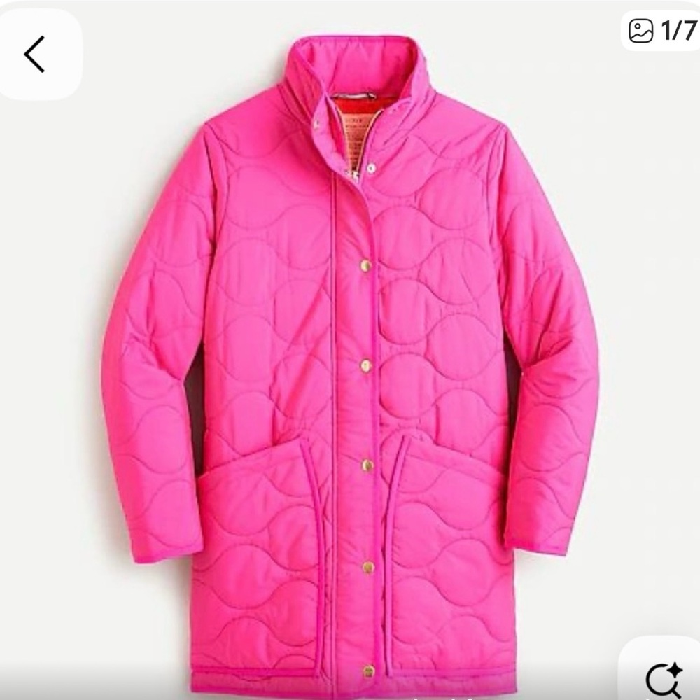 J. Crew quilted cocoon primaloft puffer coat